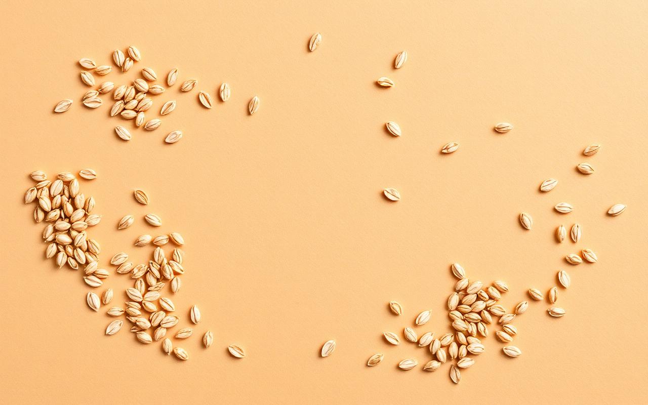 Oat grains scattered